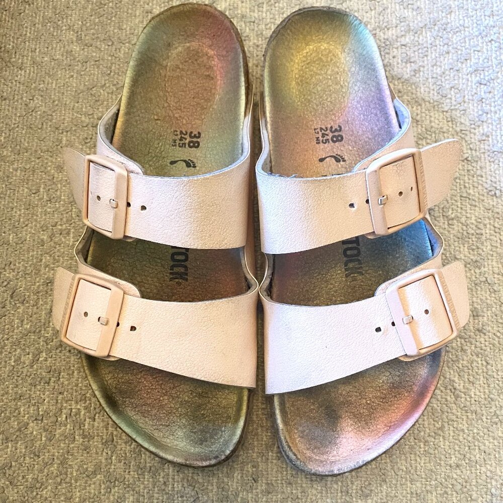 Birkenstock Vegan Soft Pink Arizona Sandals Size 38 Comfortable and Cute